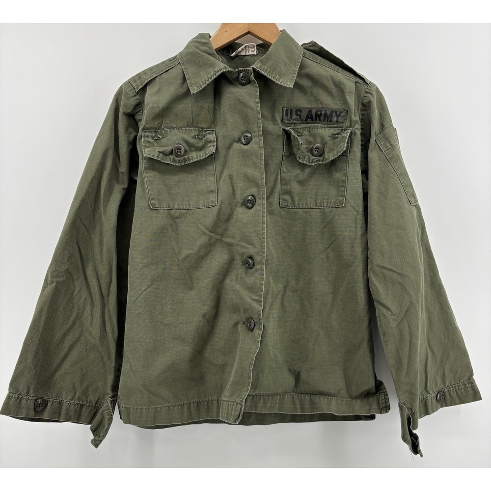 US Army Vietnam War OG-107 Cotton Poplin Utility Fatigue Coat Womens Shirt 10